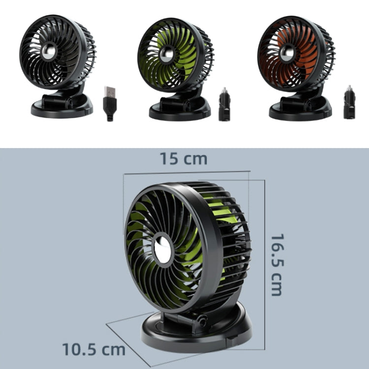 F612 5W Car Rotatable Turntable Silent Fan(USB) - Heating & Fans by buy2fix | Online Shopping UK | buy2fix