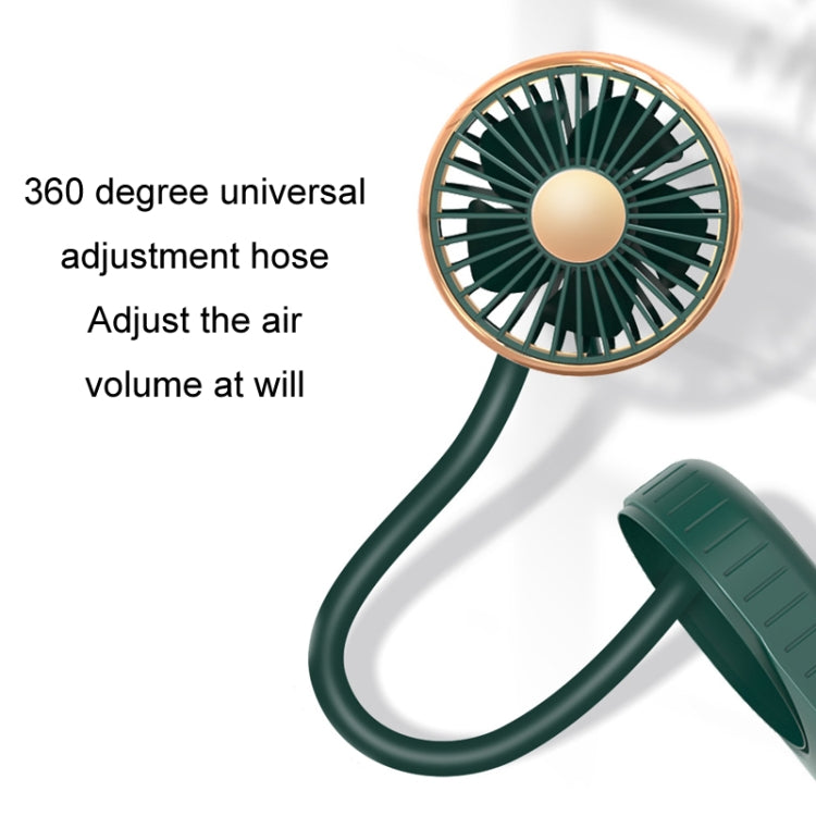 F304 Double-head Hose Built-in Lithium Battery USB Car Fan, Color: Green Gold - Heating & Fans by buy2fix | Online Shopping UK | buy2fix