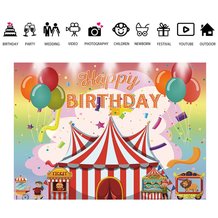 180x120cm Children Birthday Background Cloth Carnival Gay Party Birthday Theme Background Banner Circus Background Hanging Flag -  by buy2fix | Online Shopping UK | buy2fix