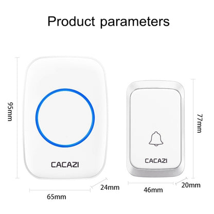 CACAZI A06-DC 1 To 1 Battery Type Smart Home Wireless Waterproof Music Doorbell(Black) - Wireless Doorbell by CACAZI | Online Shopping UK | buy2fix