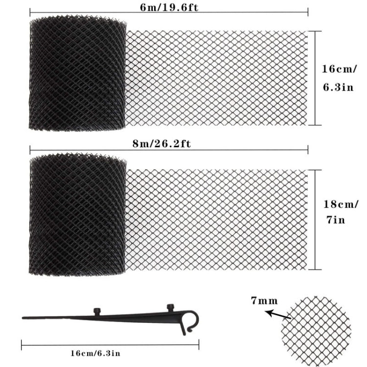 Plastic Gutter Guard Prevent Leaves or Debris From Clogging Downspouts and Drains, Width x Length: 16cm x 6m With 15pcs Nails - Pipes & Fittings by buy2fix | Online Shopping UK | buy2fix