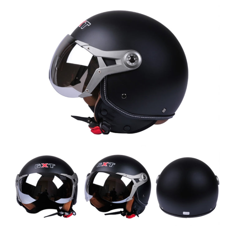 GXT Electric Vehicle Half Cover Helmet Four Seasons Retro Helmet, Size: XL(White Shield 83) - Helmets by GXT | Online Shopping UK | buy2fix