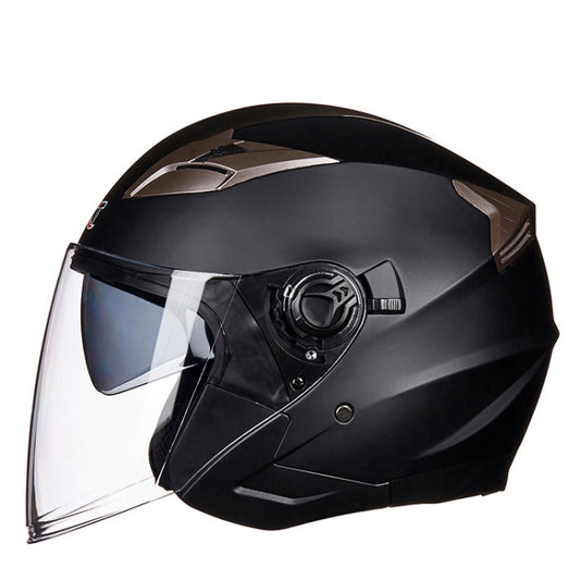 GXT 708 Electric Vehicle Dual Lens Helmet Four Seasons Safety Helmet, Size: L(Matte Black) - Helmets by GXT | Online Shopping UK | buy2fix