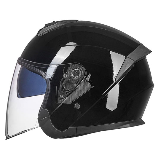 GXT Electric Vehicle Four Seasons Sun Protection & Windshield Double Lens Helmet, Size: L(Bright Black) - Helmets by GXT | Online Shopping UK | buy2fix