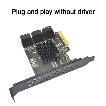 PCIE 1X To 10 Port  SATA 3.0 Adapter Expansion Card ASMedia ASM1166 Converter - Add-on Cards by buy2fix | Online Shopping UK | buy2fix