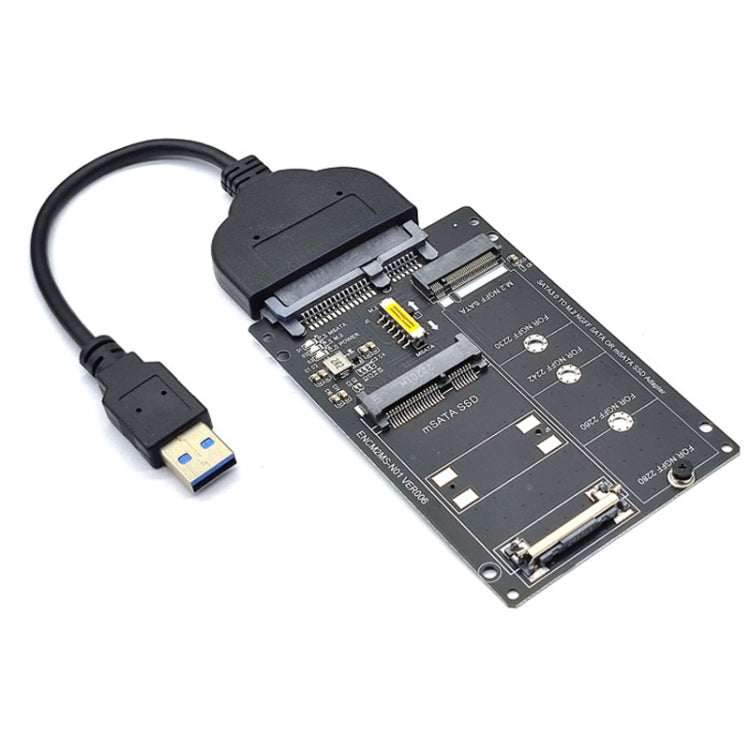 SATA 22PIN To MSATA Or M.2 NGFF SATA Card 2 In 1 SSD Converter Card With USB 3.0 Cable - Add-on Cards by buy2fix | Online Shopping UK | buy2fix