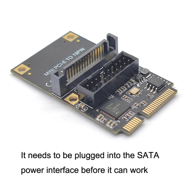 Mini PCI-E To USB3.2 GEN1 Front 19Pin 2 Ports Transfer Card Supports Half High SATA - Add-on Cards by buy2fix | Online Shopping UK | buy2fix