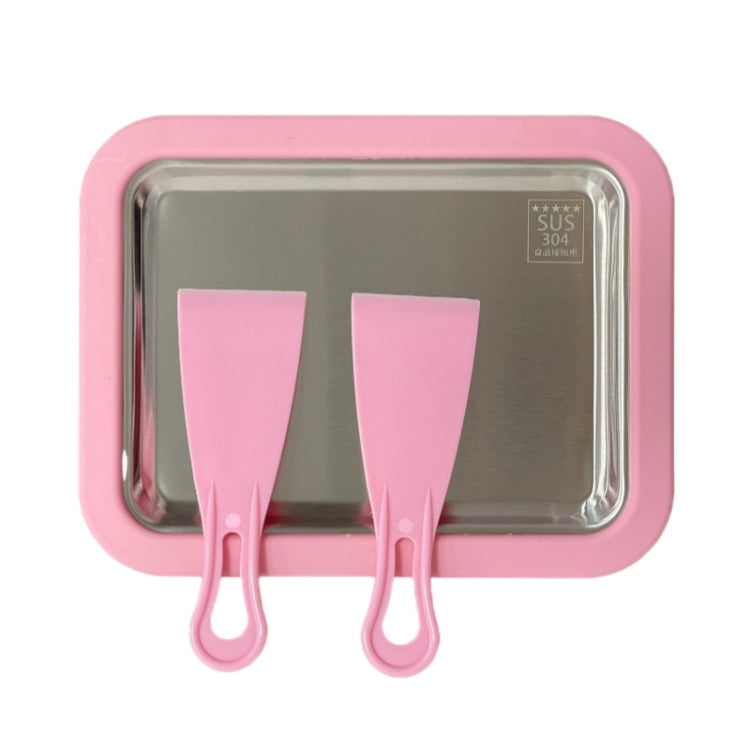 Mini Household Fried Yogurt Machine Children Homemade DIY Fried Ice Tray, Color: Stainless Steel Pink 22.5x17.5cm - Yogurt Machine by buy2fix | Online Shopping UK | buy2fix