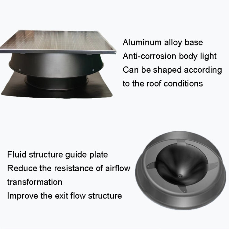 SRVF-350 Solar Roof Exhaust Fan Aluminum Alloy Exhaust Switching Fan Negative Pressure Fan - Others by buy2fix | Online Shopping UK | buy2fix