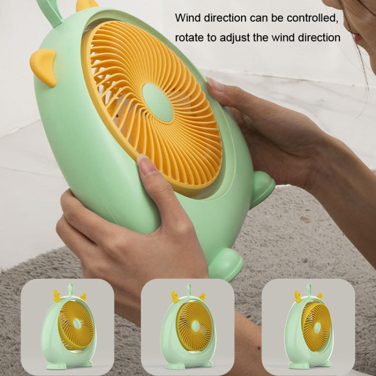 Dormitory Portable Animal Ear Desktop Electric Fan, Style: Charging Version White - Electric Fans by buy2fix | Online Shopping UK | buy2fix