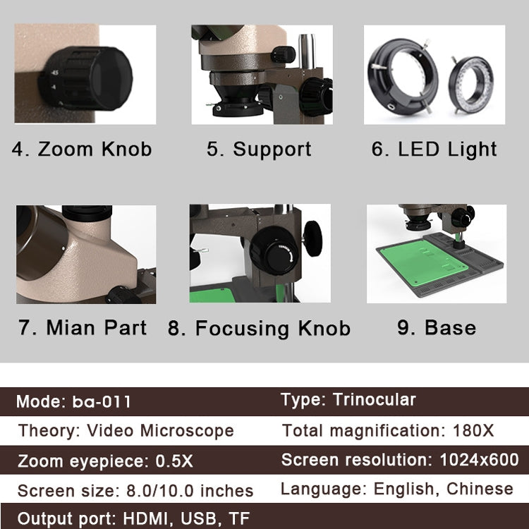 BAKU BA-011 Binomial Electronic Microscope Jewelry Appraisal Mobile Phone Repair With PCB Patch Repair Platform(EU Plug 220V) - Digital Microscope by BAKU | Online Shopping UK | buy2fix