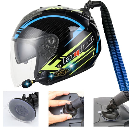 KUQIBAO Motorcycle Bluetooth Headset Double Lens Helmet With Braid, Size: XL(Bright Black Phantom Fiber) - Helmets by KUQIBAO | Online Shopping UK | buy2fix