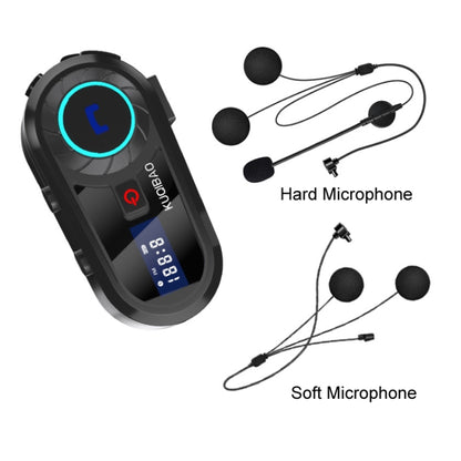 KUQIBAO Motorcycle Helmet Waterproof Bluetooth Headset With Screen(Soft Microphone) - Motorcycle Walkie Talkie by KUQIBAO | Online Shopping UK | buy2fix