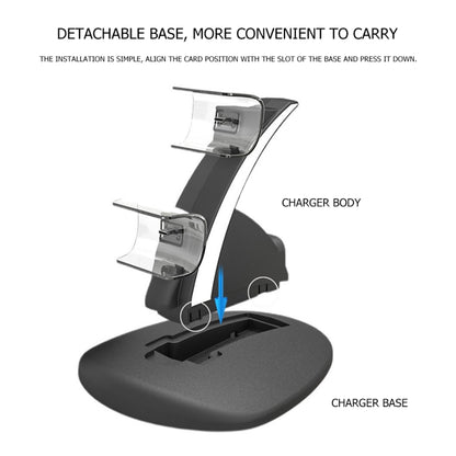 iplay HBP-253 For PS5 Game Wireless Handle Double Charging Base Placement Bracket(White) - Charger & Power by iplay | Online Shopping UK | buy2fix