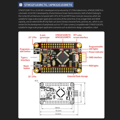 Yahboom MCU RCT6 Development Board STM32 Experimental Board ARM System Core Board, Specification: STM32F103C8T6 - Arduino Nucleo Accessories by Yahboom | Online Shopping UK | buy2fix