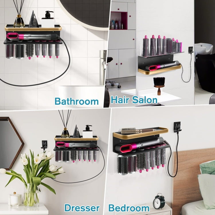 For Dyson Airwrap Wall-mounted Shelf Storage Rack, Color: A Type Black - Shelves by buy2fix | Online Shopping UK | buy2fix