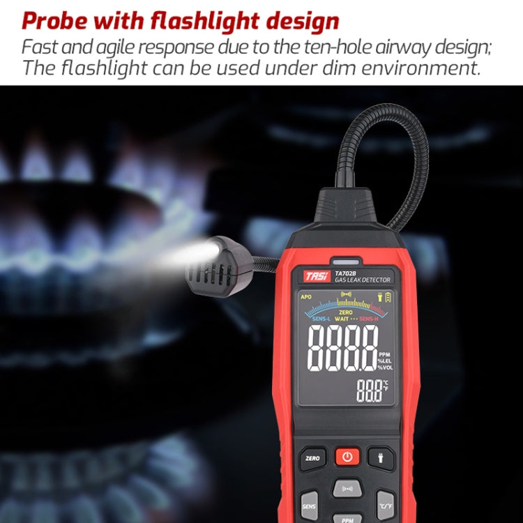 TASI TA702A Simulation Bar Display Cumbelo Gas Detector Portable Gas Testing Instrument Natural Gas Discovery Detective - Gas Monitor by TASI | Online Shopping UK | buy2fix