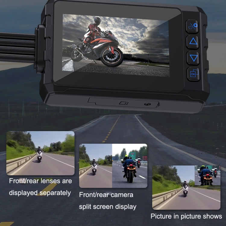 Built-in GPS Wireless WiFi Rainproof 1080P Double Recording Motorcycle Driving Recorder(Black) - Electrical Instruments by buy2fix | Online Shopping UK | buy2fix