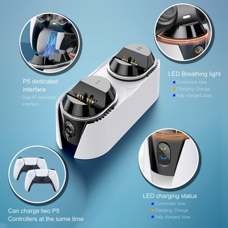 For PS5 Gamepad Contact Dual Charging Dock Gamepad Charger - Charger & Power by buy2fix | Online Shopping UK | buy2fix