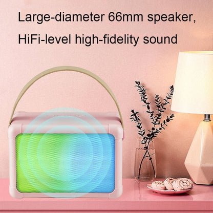 Portable RGB Lighting Effect Bluetooth Speaker Home Mini Karaoke Audio, Style: Single Microphone+Speaker(Pink) - Microphone by buy2fix | Online Shopping UK | buy2fix