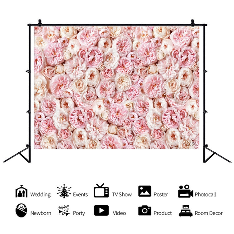 2.1 X 1.5m Festive Photography Backdrop 3D Wedding Flower Wall Hanging Cloth, Style: C-1856 - Valentines Day by buy2fix | Online Shopping UK | buy2fix