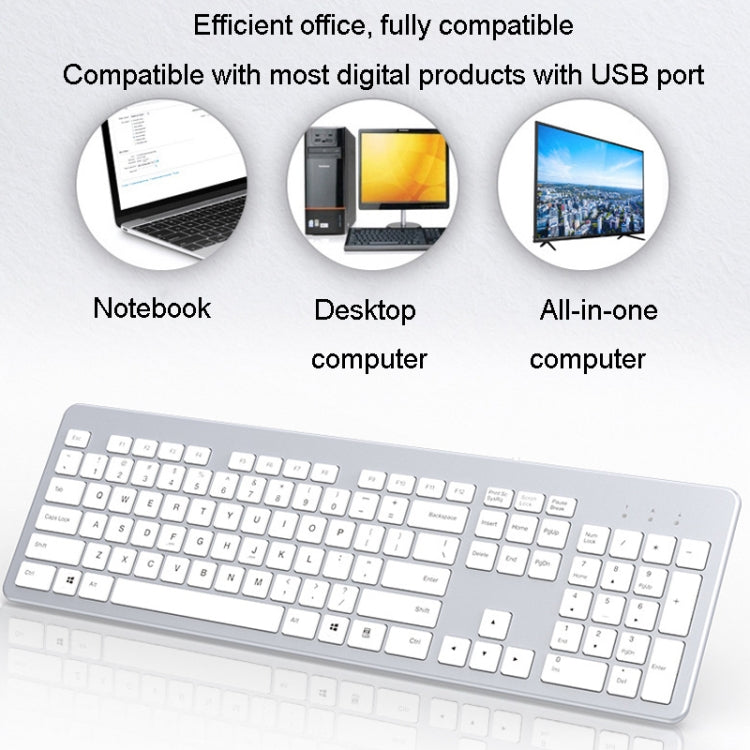 B035 2.4G Wireless Keyboard Scissor Foot Construction Silent Office Laptop External Keyboard, Color: Double-mold Bluetooth Gray - Wireless Keyboard by buy2fix | Online Shopping UK | buy2fix