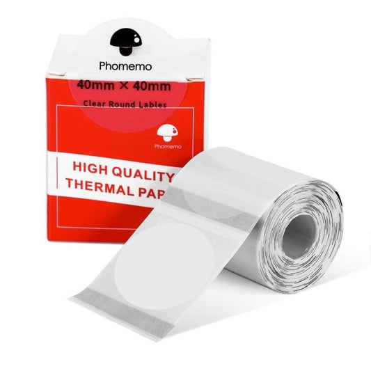 For Phomemo M110 / M200 180pcs /Roll 40x40mm Circular Transparent Self-Adhesive Tag - Printer Accessories by Phomemo | Online Shopping UK | buy2fix