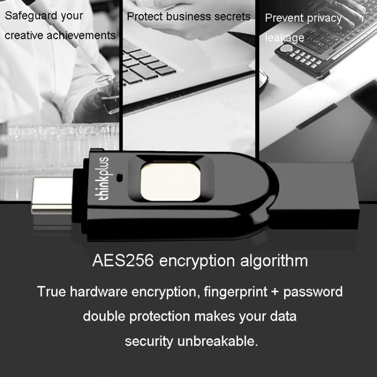Lenovo Thinkplus TFU301 Dual Interface Type-C+USB Fingerprint Encrypted USB Flash Drive, Capacity: 32G - USB Flash Drives by Lenovo | Online Shopping UK | buy2fix