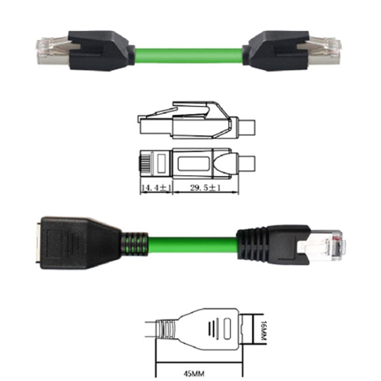 0.5m CAT6 Double Shielded Gigabit Industrial Cable Vibration-Resistant And Highly Flexible Drag Chain Cable - Lan Cable and Tools by buy2fix | Online Shopping UK | buy2fix