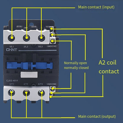 CHNT CJX2-8011 80A 220V Silver Alloy Contacts Multi-Purpose Single-Phase AC Contactor - Relays by CHNT | Online Shopping UK | buy2fix