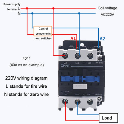 CHNT CJX2-8011 80A 220V Silver Alloy Contacts Multi-Purpose Single-Phase AC Contactor - Relays by CHNT | Online Shopping UK | buy2fix