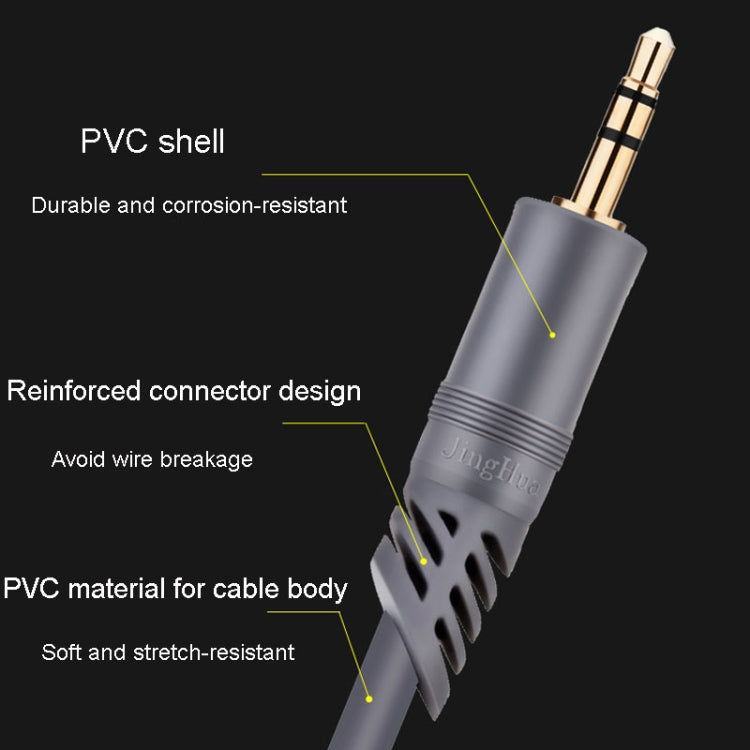 JINGHUA A240 3.5mm Male To Male Audio Cable Cell Phone Car Stereo Microphone Connection Wire, Size: 30m(Gray) - Microphone Audio Cable & Connector by JINGHUA | Online Shopping UK | buy2fix