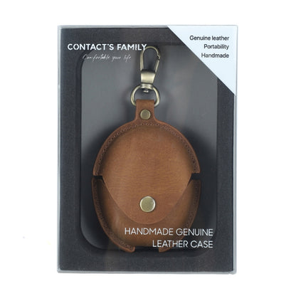 For Huawei FreeBuds 5 CONTACTS FAMILY CF1170 Cowhide Anti-Fall Bluetooth Earphone Protective Case(Brown) - Huawei Earphone Case by CONTACTS FAMILY | Online Shopping UK | buy2fix