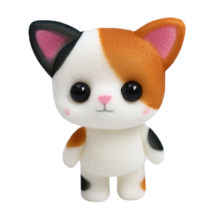 Little Cute PVC Flocking Animal Calico Cat Dolls Creative Gift Kids Toy, Size: 5.5*3.5*6.5cm(White) - Soft Toys by buy2fix | Online Shopping UK | buy2fix