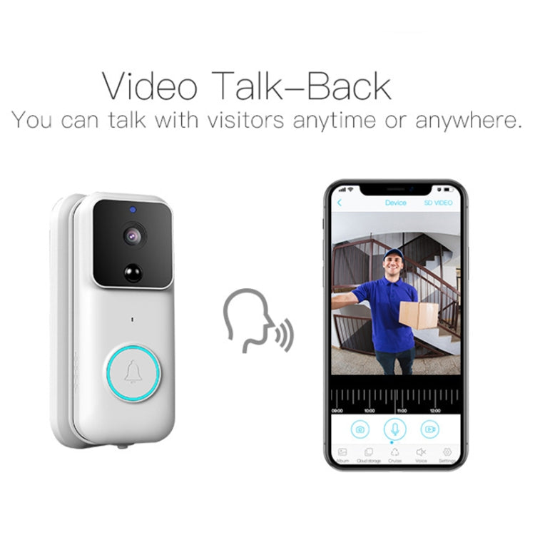 Anytek B60 720P Smart WiFi Video Visual Doorbell, Support APP Remote & PIR Detection & TF Card(White) - Video DoorBell by Anytek | Online Shopping UK | buy2fix