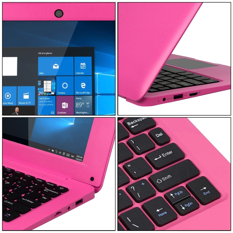 3350 10.1 inch Laptop, 3GB+32GB, Windows 10 OS, Intel Celeron N3350 Dual Core CPU 1.1Ghz-2.4Ghz , Support & Bluetooth & WiFi & HDMI, EU Plug(Pink) - Others by buy2fix | Online Shopping UK | buy2fix