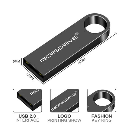 MicroDrive 16GB USB 2.0 Metal Waterproof High Speed U Disk(Grey) - USB Flash Drives by MicroDrive | Online Shopping UK | buy2fix