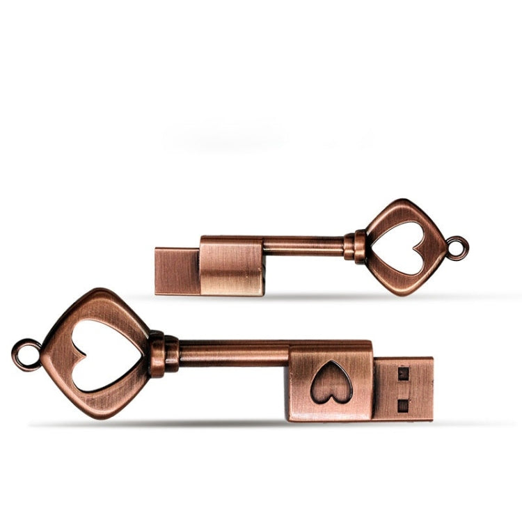 MicroDrive 4GB USB 2.0 Copper Love Key U Disk - USB Flash Drives by MicroDrive | Online Shopping UK | buy2fix