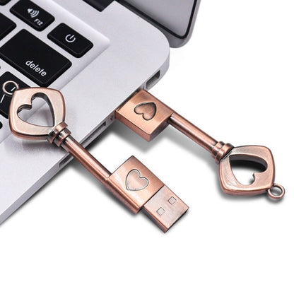 MicroDrive 4GB USB 2.0 Copper Love Key U Disk - USB Flash Drives by MicroDrive | Online Shopping UK | buy2fix