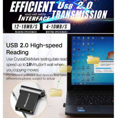 MiCRODATA 4GB USB 2.0 Computer and Car Two-use Mini Metal U Disk (Black) - USB Flash Drives by MiCRODATA | Online Shopping UK | buy2fix