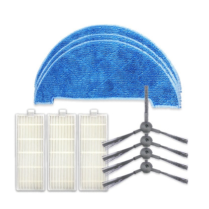 XI295 2 Pairs K614 Side Brushes + 3 PCS K636 Rags + 3 PCS I207 Filters for ILIFE A4 - Consumer Electronics by buy2fix | Online Shopping UK | buy2fix